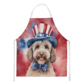 Labradoodle Patriotic American Apron Cooking Kitchen Server Baking Crafts Gardening for Adult Women Men, Unisex, Large, Multicolor