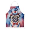 Pug Patriotic American Apron Cooking Kitchen Server Baking Crafts Gardening for Adult Women Men, Unisex, Large, Multicolor