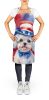Maltese Patriotic American Apron Cooking Kitchen Server Baking Crafts Gardening for Adult Women Men, Unisex, Large, Multicolor