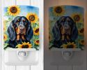 NEW Gordon Setter in Sunflowers Ceramic Night Light Compact, UL-Certified, Ideal for Bedroom, Bathroom, Nursery, Hallway, Kitchen, 6x4x3, Multicolor