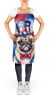 Pug Patriotic American Apron Cooking Kitchen Server Baking Crafts Gardening for Adult Women Men, Unisex, Large, Multicolor