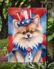 Pomeranian Patriotic American Garden Flag Mailbox Flag Decorative Yard Flag Banner Outside Patio Artwork Yard Flower Beds, Garden Size, Multicolor